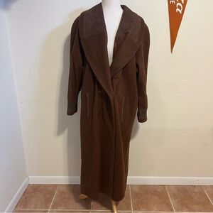 Vintage Chocolate Brown Wool Trench Coat Size 12